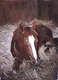 oil painting of a horse